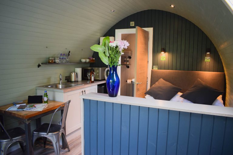 Our compact but beauitfully formed Pods at The Shack at Inchree, self catering Onich